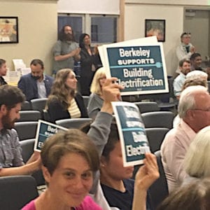 Membbers of the Sierra club supporting Gas Ban.